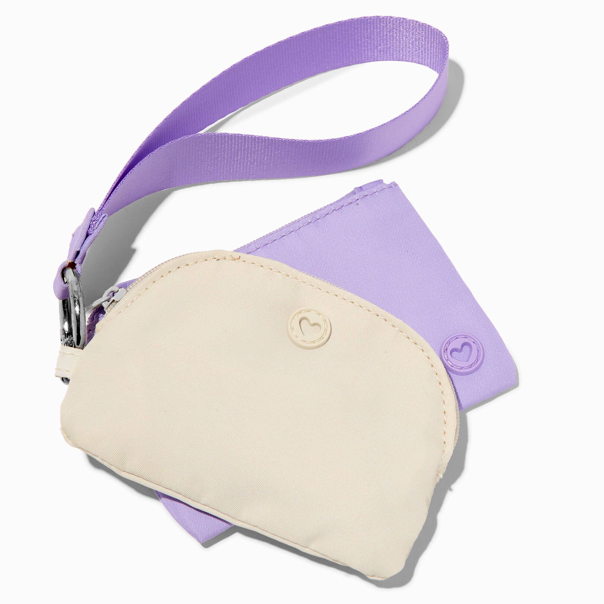 Lot de porte-monnaie en nylon lavande et blanc - Lot de 2,