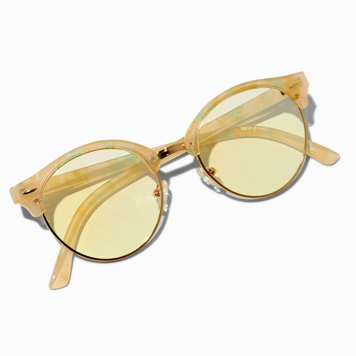 Lunettes &agrave; verres transparents brun clair avec effet marbr&eacute; et r&eacute;duction de la lumi&egrave;re bleue,