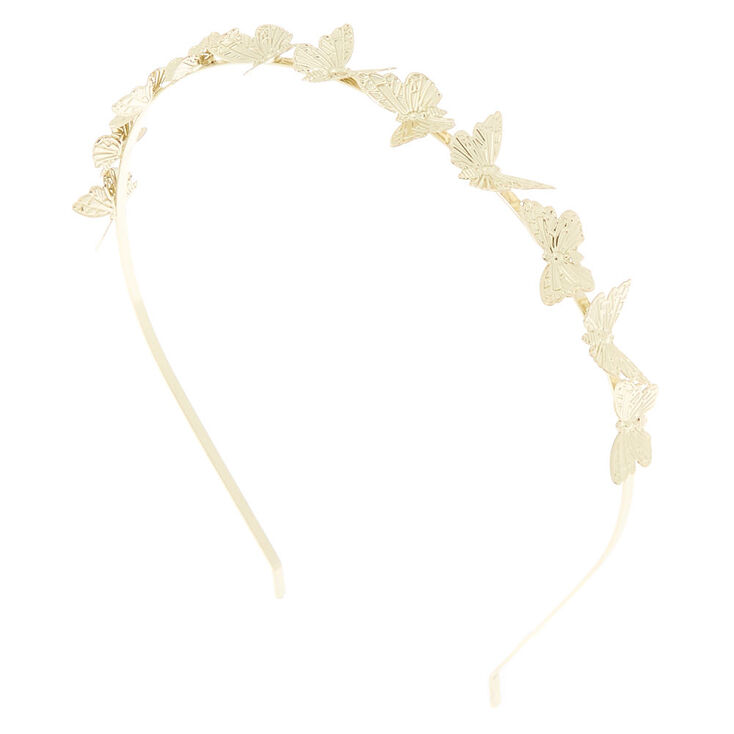 Claire&#39;s Club Metal Butterfly Headband - Gold,