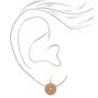 Gold 1&quot; Flower Glitter Drop Earrings,