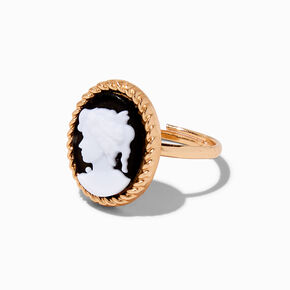 Gold-tone Cameo Mood Ring ,