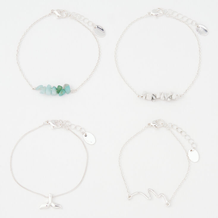 Silver Ocean Splendor Chain Bracelets - 4 Pack,