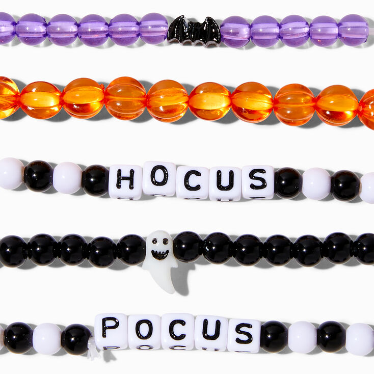 Halloween Hocus Pocus Beaded Stretch Bracelets - 5 Pack,