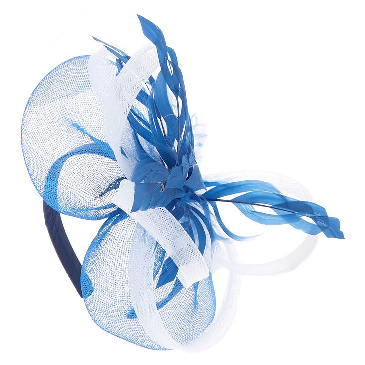 Claire's Bibi mariage bleu marine satiné avec plume et tulle style royal