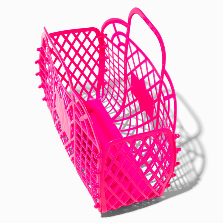 Claire&#39;s Club Pink Jelly Tote Bag,