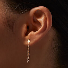 Gold-tone Stars Earring Stackables Set - 6 Pack,