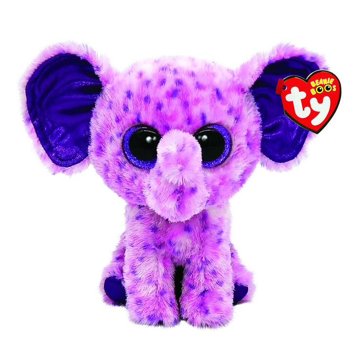 Ty&reg; Beanie Boos Eva the Pink Speckled Elephant Plush Toy,