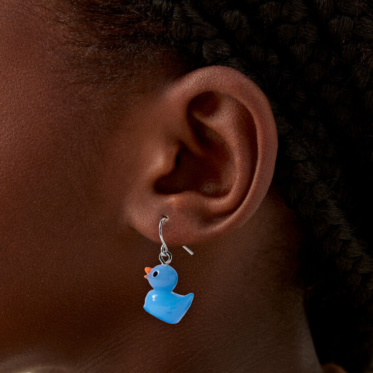 Blue Ducky 1&quot; Drop Earrings,