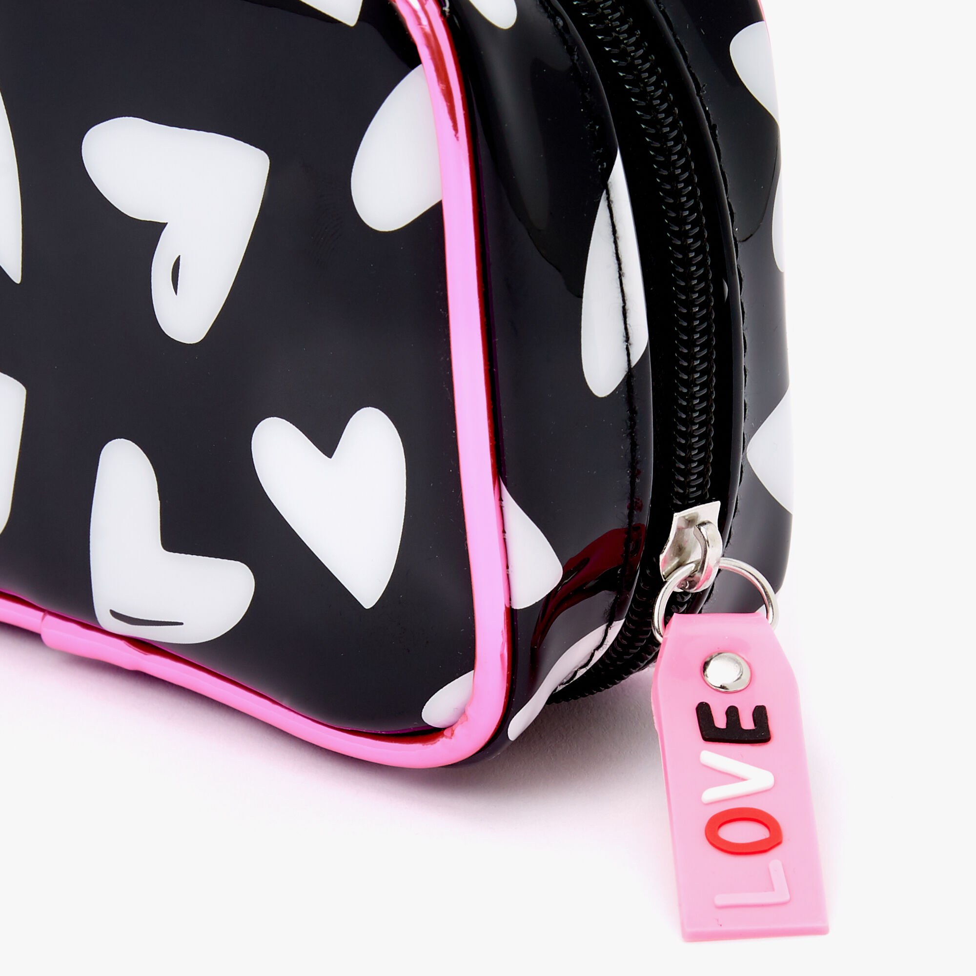 Black & White Hearts Makeup Bag,