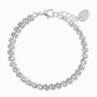 Silver-tone Crystal Bezeled Tennis Bracelet,