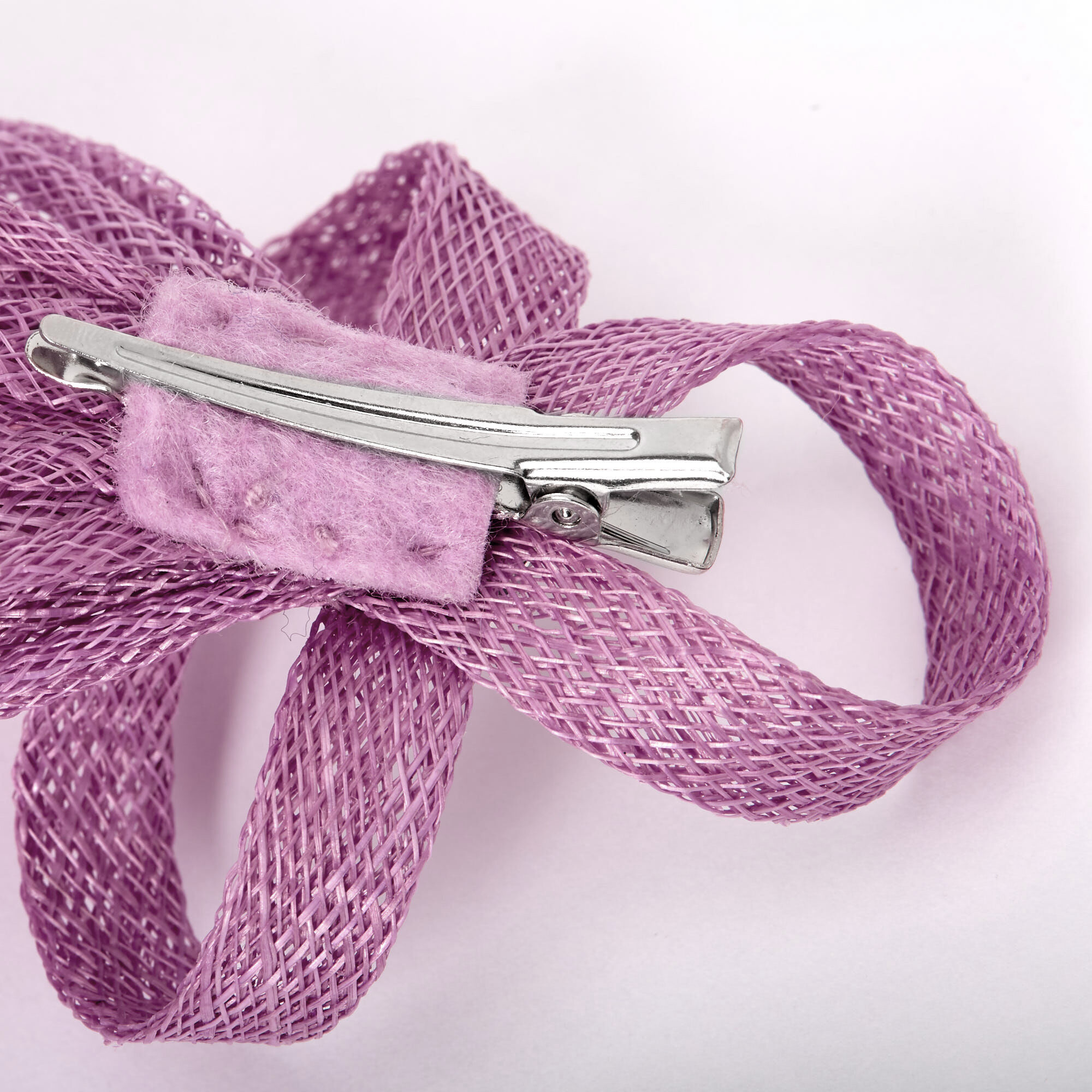 Embellished Teardrop Fascinator Hair Clip - Mauve,