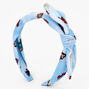 Butterfly Knotted Bow Headband - Blue,