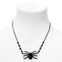 Halloween Faux Gemstone Spider Necklace - Black,