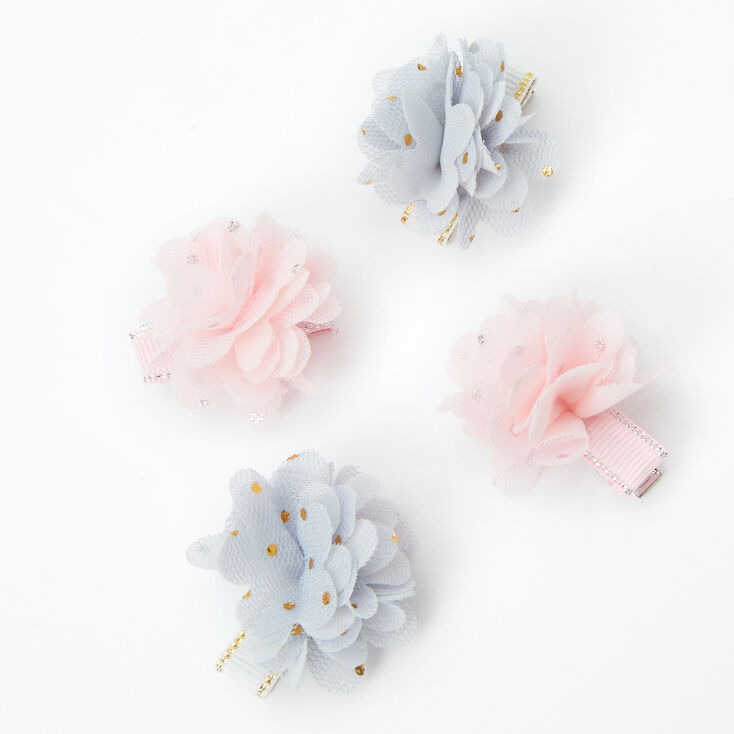 Claire&#39;s Club Pastel Chiffon Flowers Hair Clips - 4 Pack,