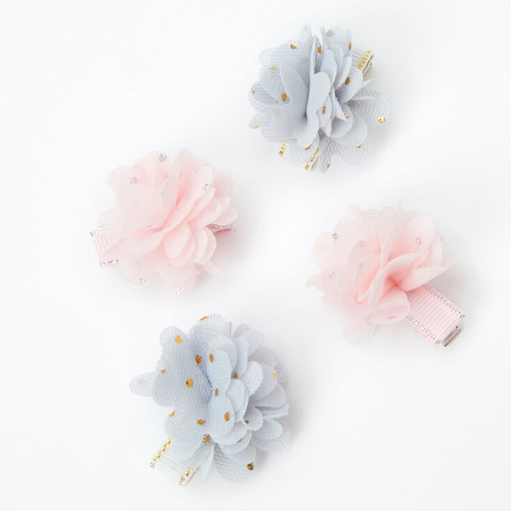 Claire's Barrettes à fleurs en mousseline tons pastel Claire's Club - Lot de 4