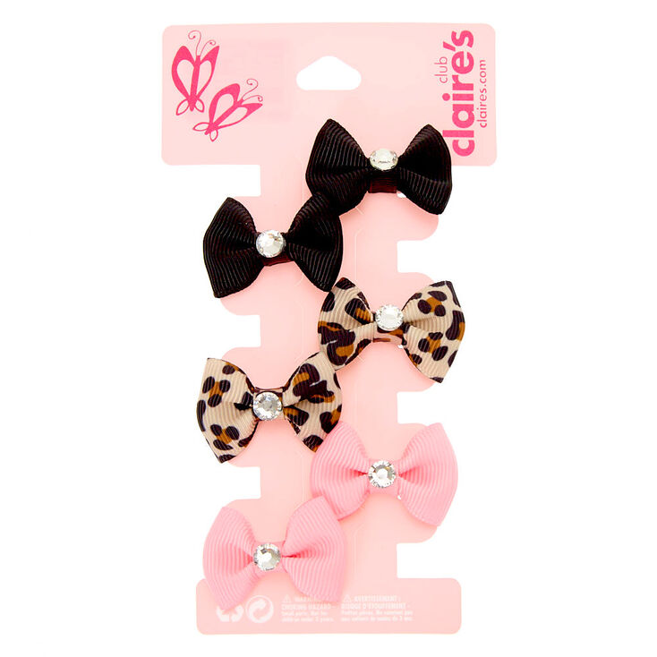 Claire&#39;s Club Gem Hair Bow Clips - 6 Pack,