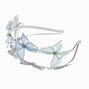 Blue Organza Butterfly Double Row Headband,