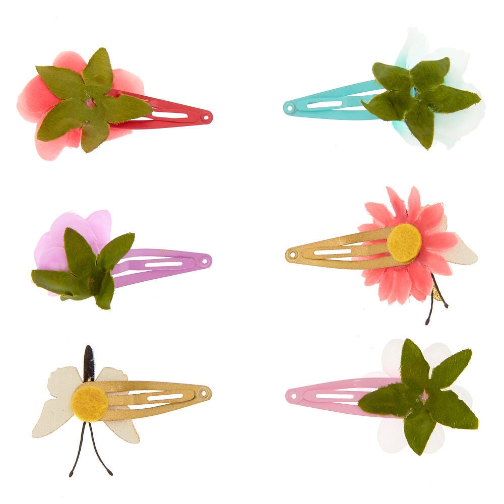Kids Flower Butterfly Snap Hair Clips,