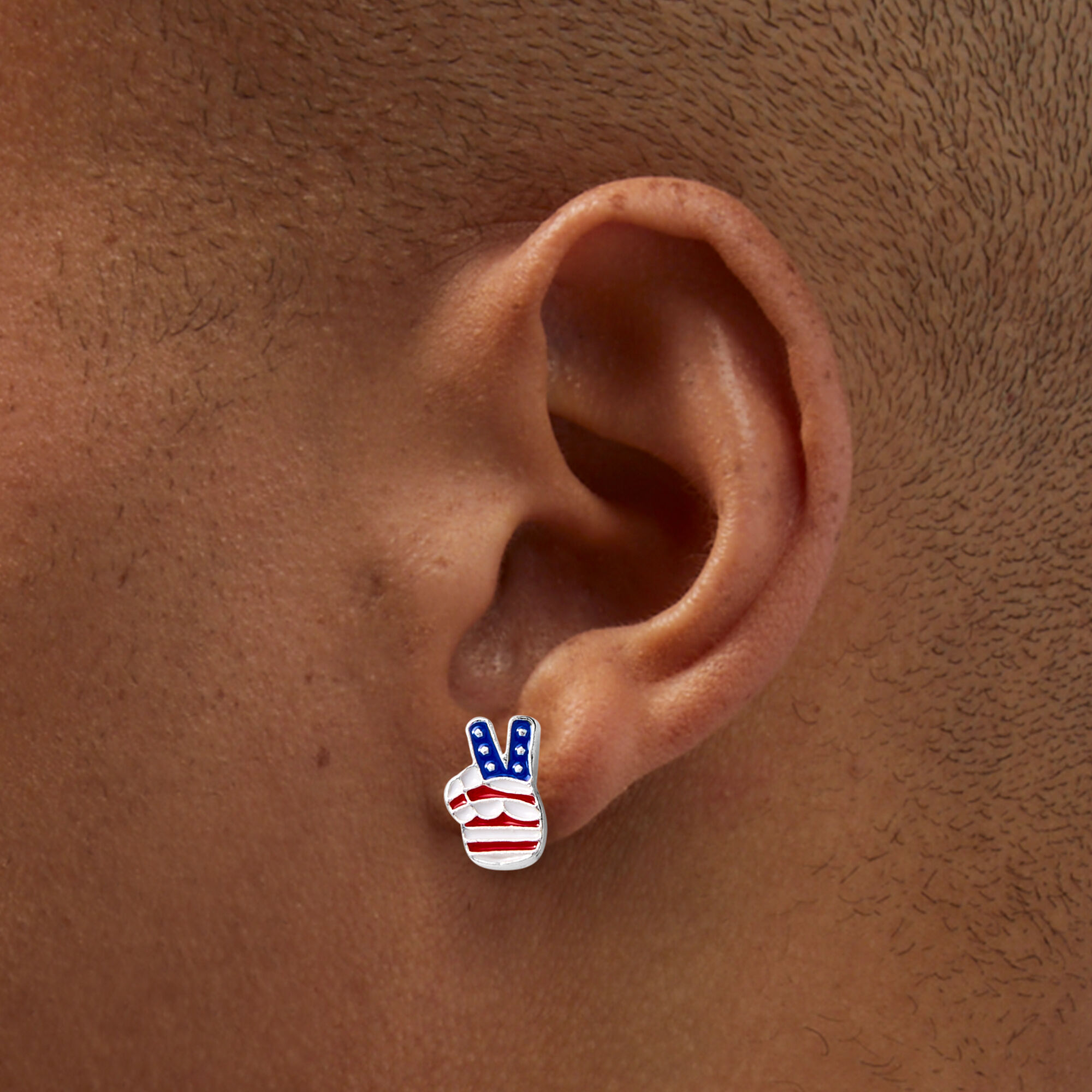 American Flag Peace Sign Stud Earrings