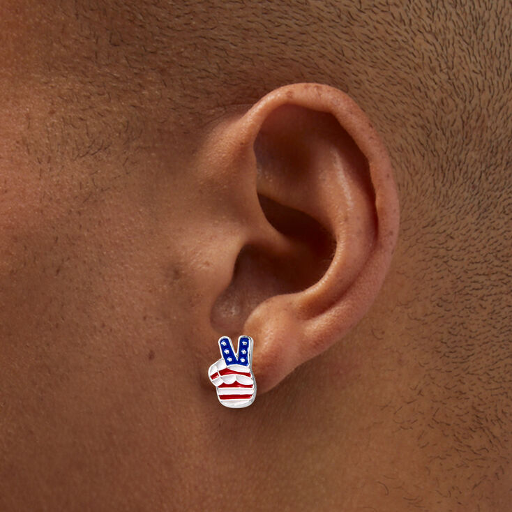 American Flag Peace Sign Stud Earrings,