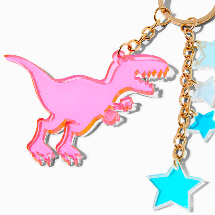 Neon T-Rex Dinosaur Best Friends Keychains - 2 Pack,