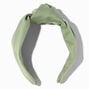 Olive Green Satin Knotted Headband,