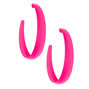 60MM Rubber Hoop Earrings - Neon Pink,
