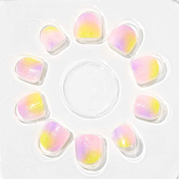 Claire's Club Sunset Square Vegan Press On Faux Nail Set - 10 Pack