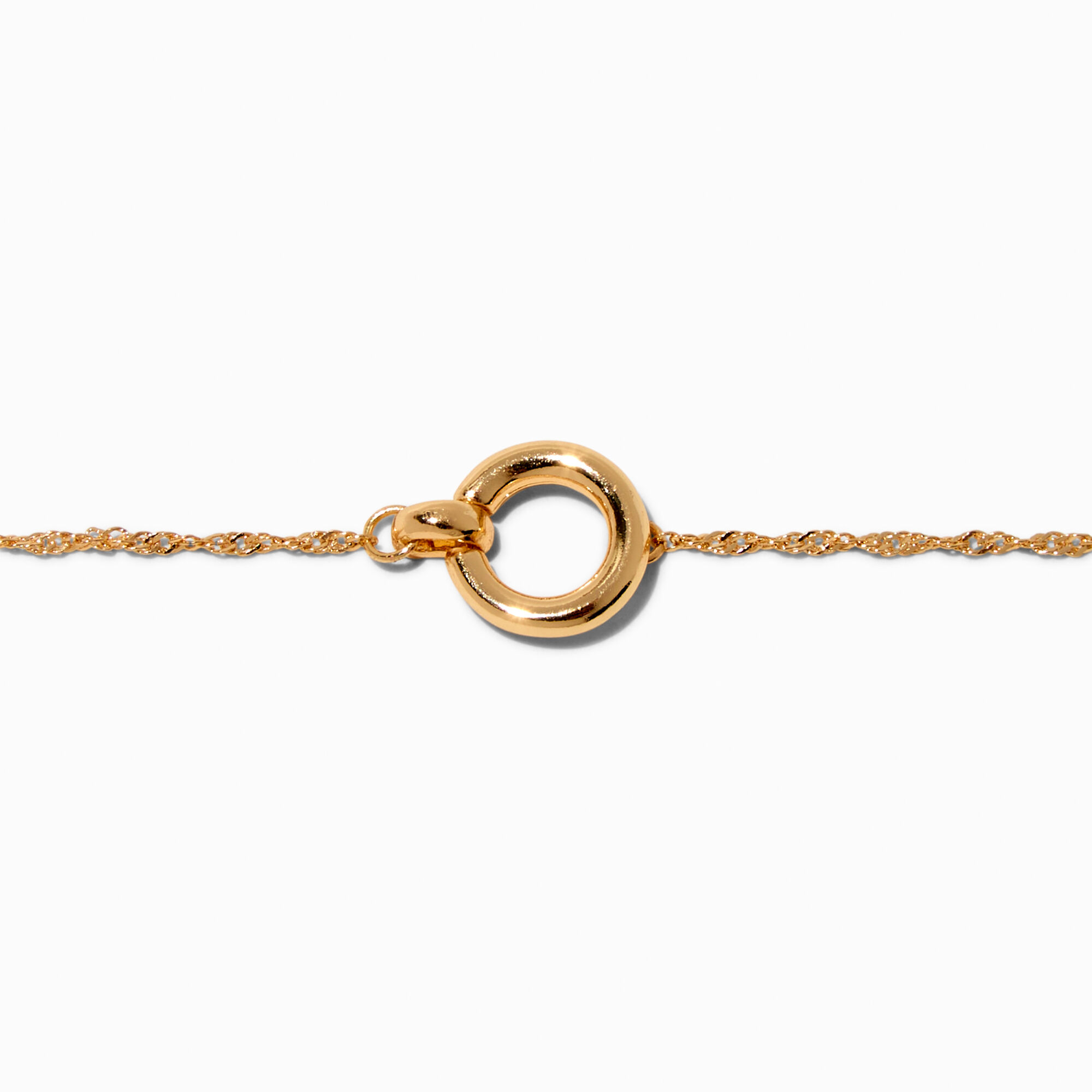 Gold-tone Twisted O-Ring Chain Bracelet,
