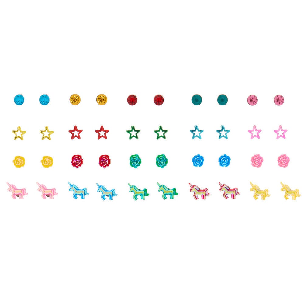 Girly Icon Assorted Unicorn Stud Earrings - 20 Pack,