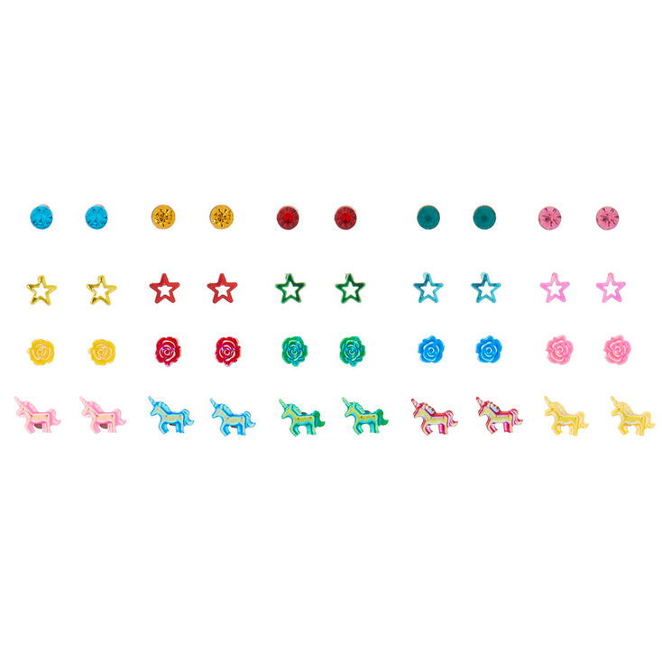 Girly Icon Assorted Unicorn Stud Earrings - 20 Pack,