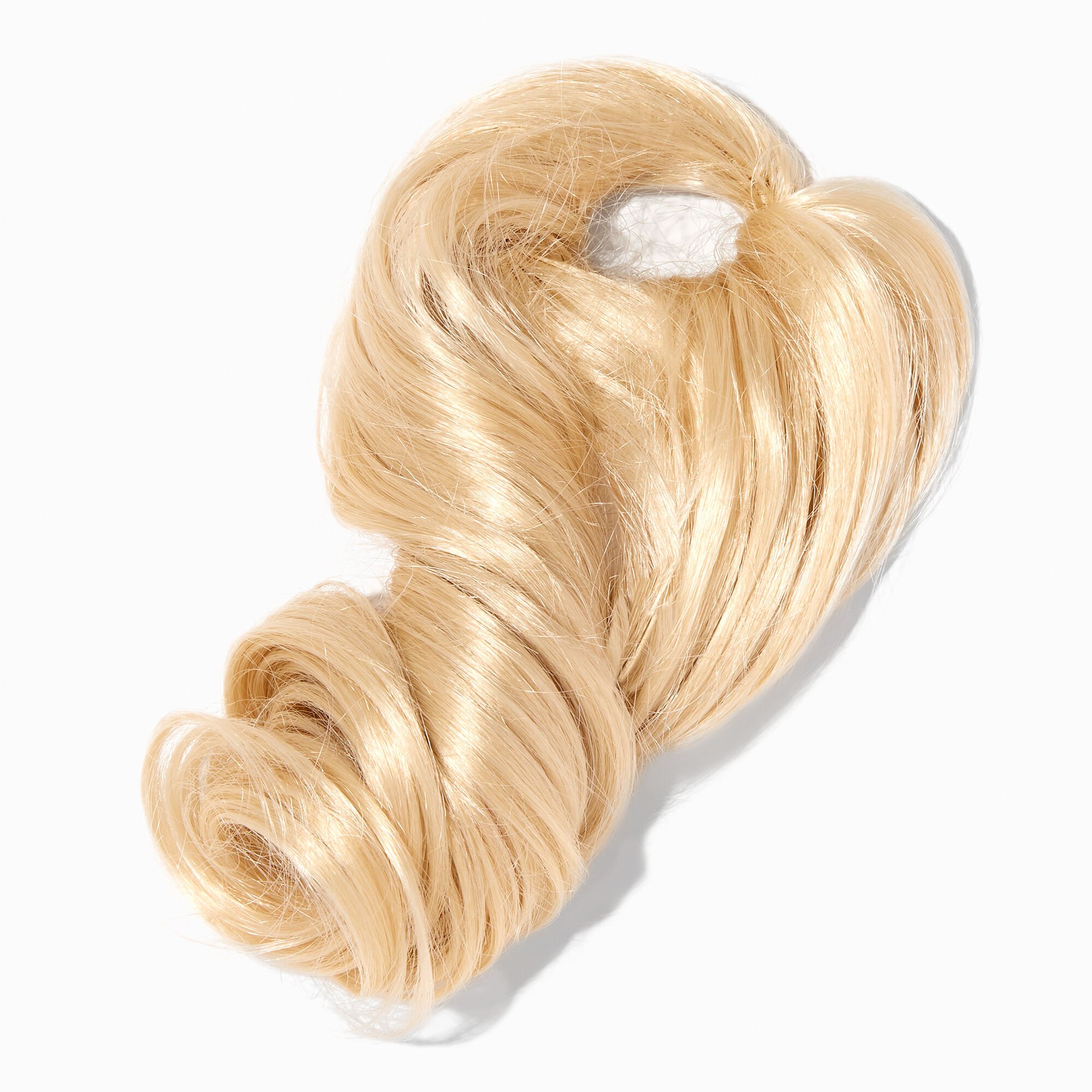 View Claires Extra Large Curl Faux Hair Bobble Blonde Platinum information