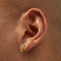 C LUXE by Claire&#39;s 18k Gold Plated Cubic Zirconia Flower Drop Earrings,