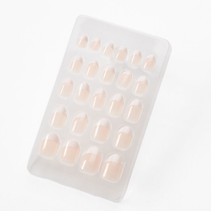 French Tip Stilleto Press On Vegan Faux Nail Set - 24 Pack,