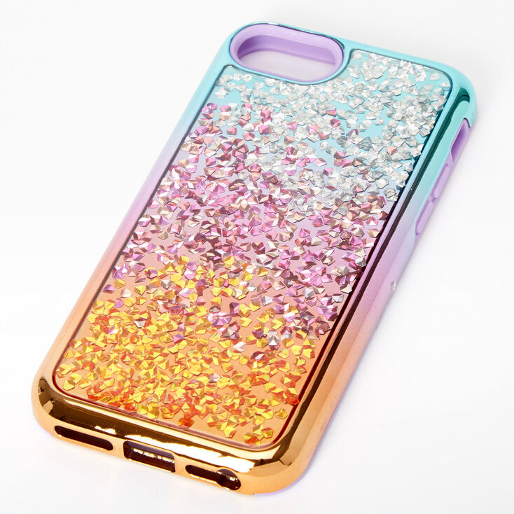 Ombre Chunky Glitter Protective Phone Case - Fits Iphone 6/7/8/SE,