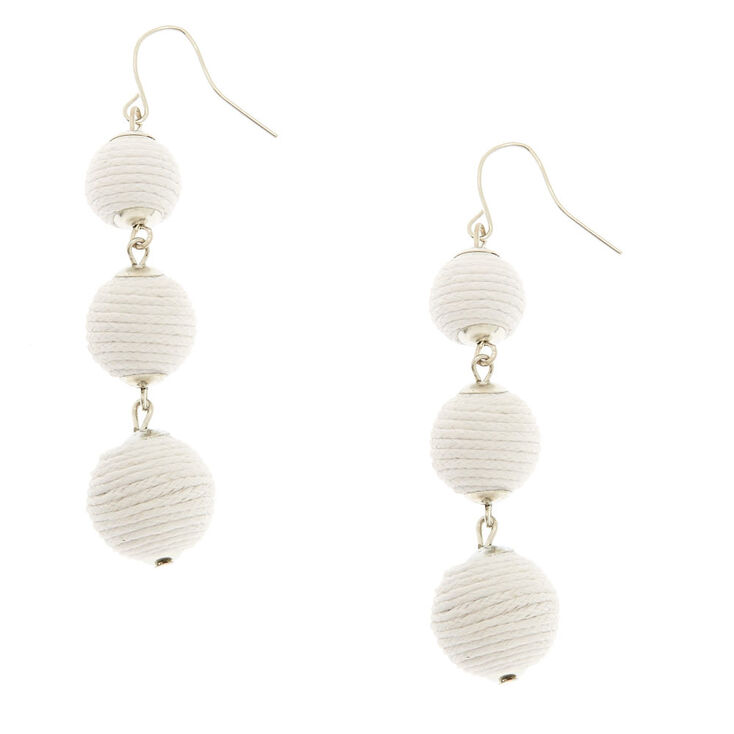 White Ball Drop Earrings Claire S White Ball Drop Earrings