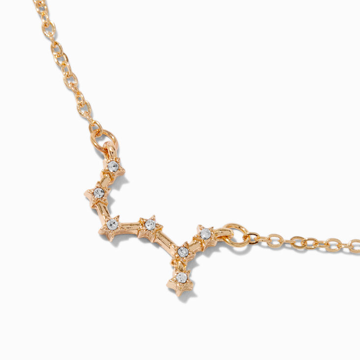 Gold-tone Zodiac Constellation Pendant Necklace - Scorpio,