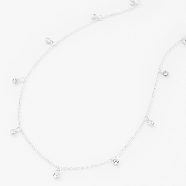 Dangling Crystals Silver Belly Chain,