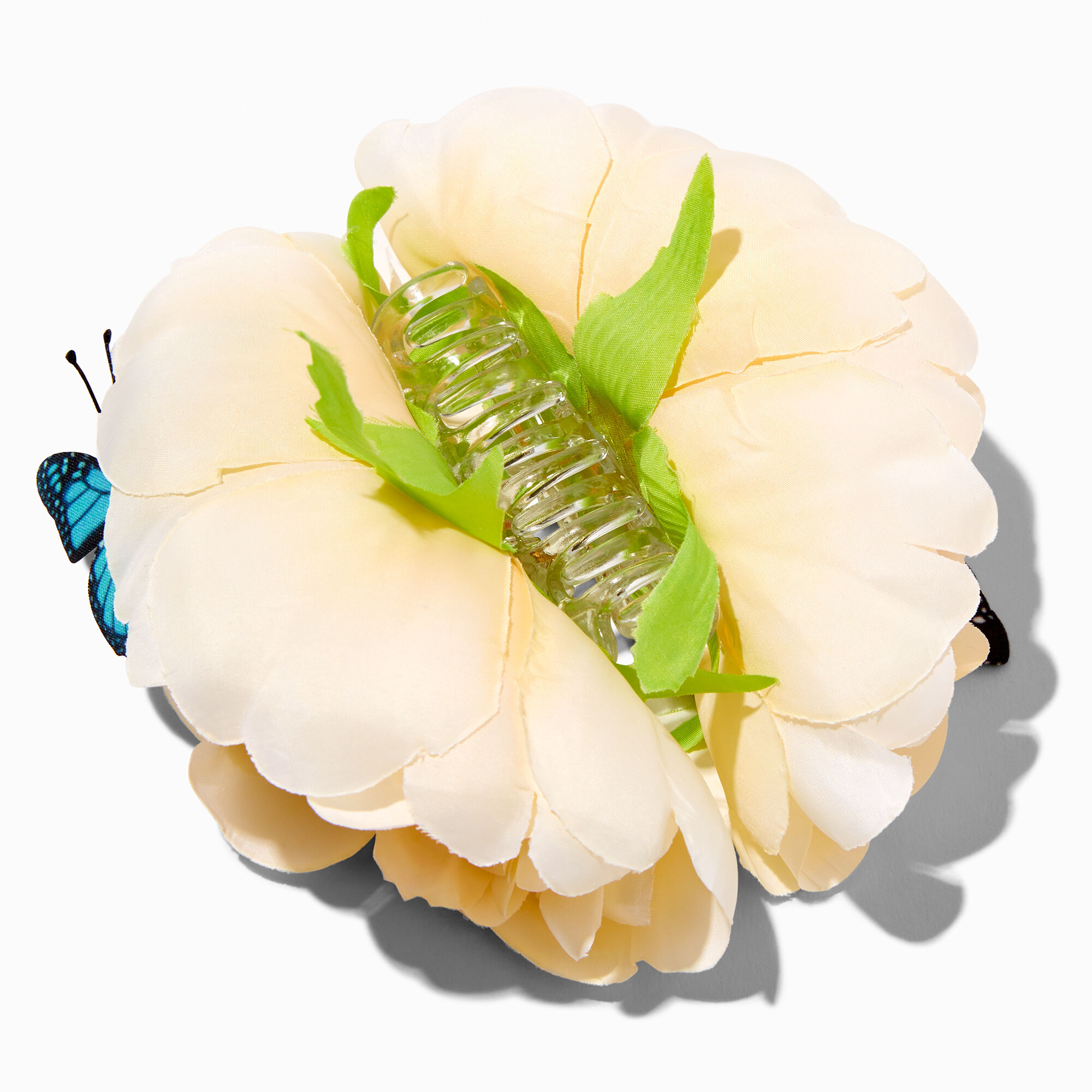 Butterfly & Ivory Flower Hair Claw,