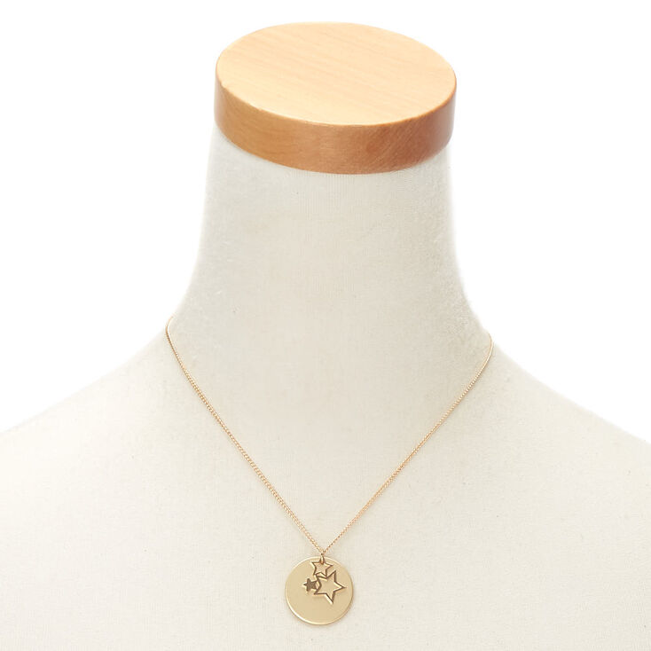 Gold Moon Star Pendant Necklace,