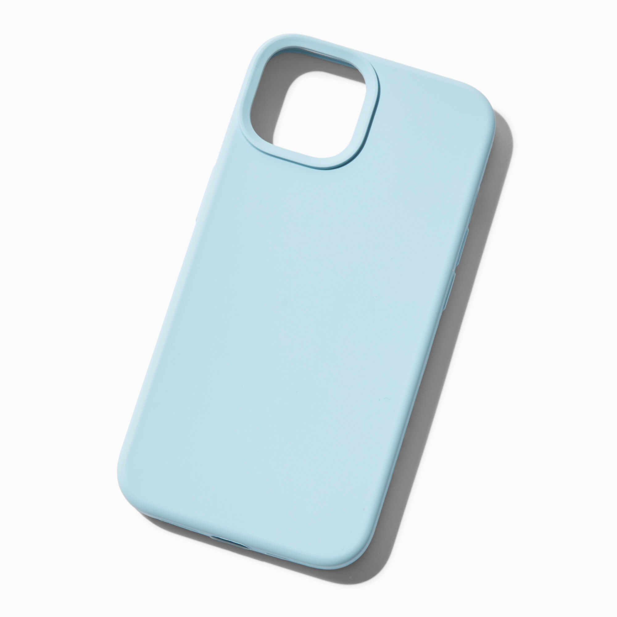 View Claires Solid Silicone Phone Case Fits Iphone 131415 Pro Baby Blue information