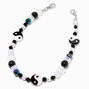 Yin Yang Beaded Silver Shoe Chain,