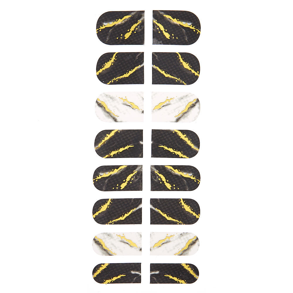 Marble Foil Nail Stickers - Black/White, 16 Pack,