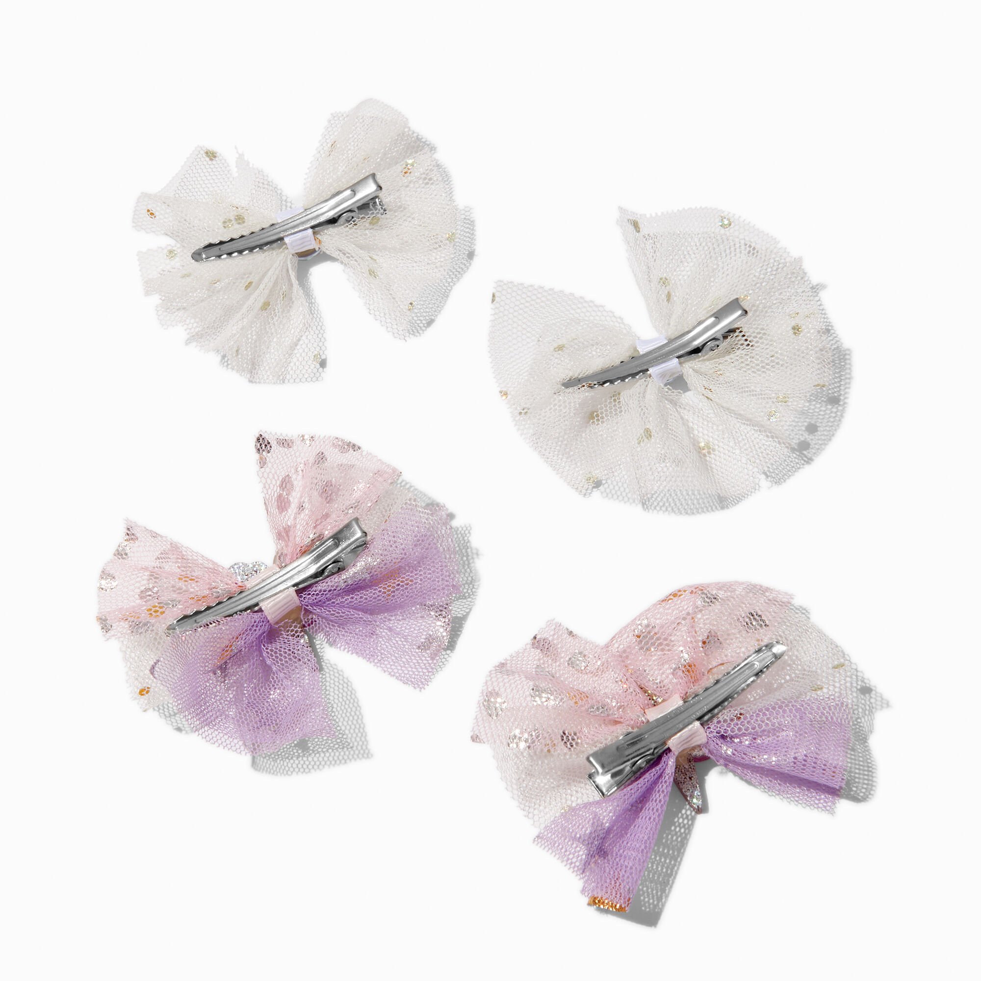 Claire's Club Fairy Hair Bow Clips - 4 Pack,