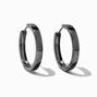 Black 25MM Huggie Hoop Earrings,