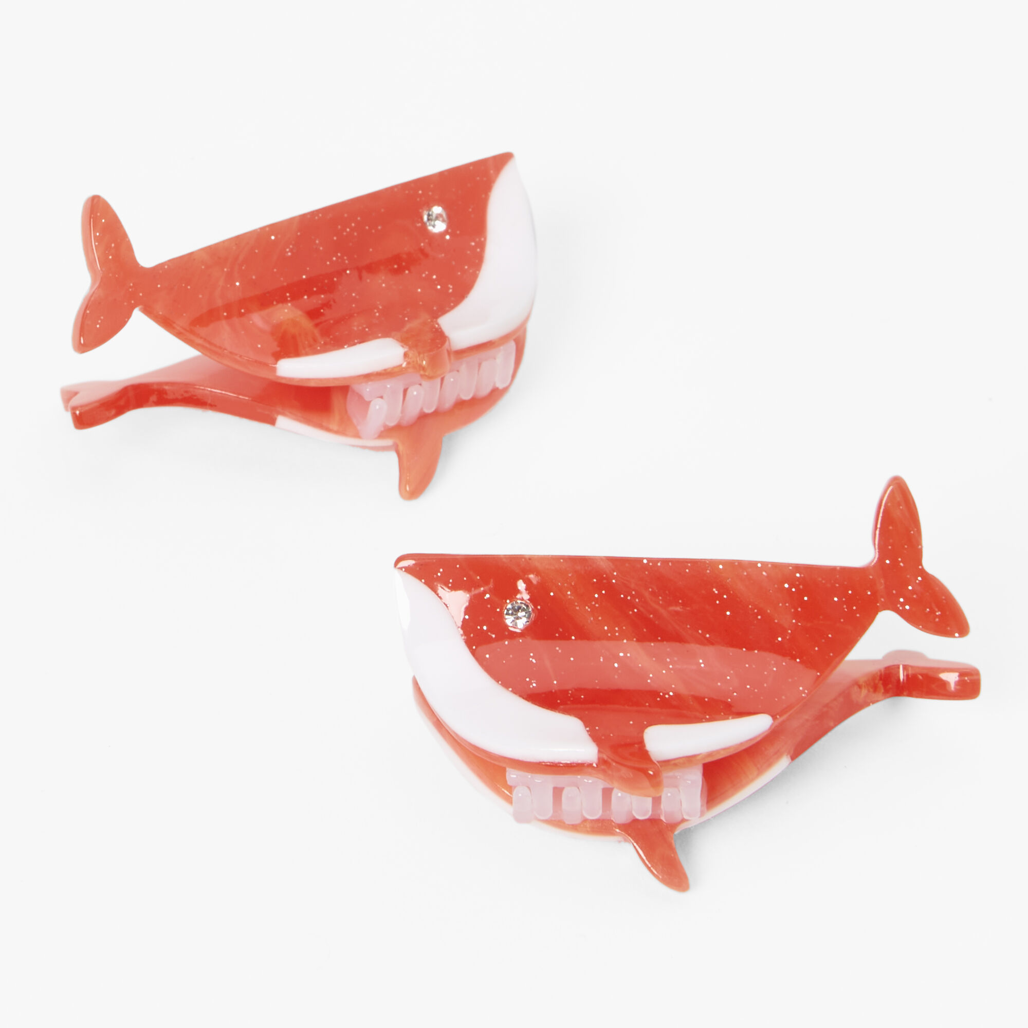 Claire's Pinces à cheveux baleine orange - Lot de 2