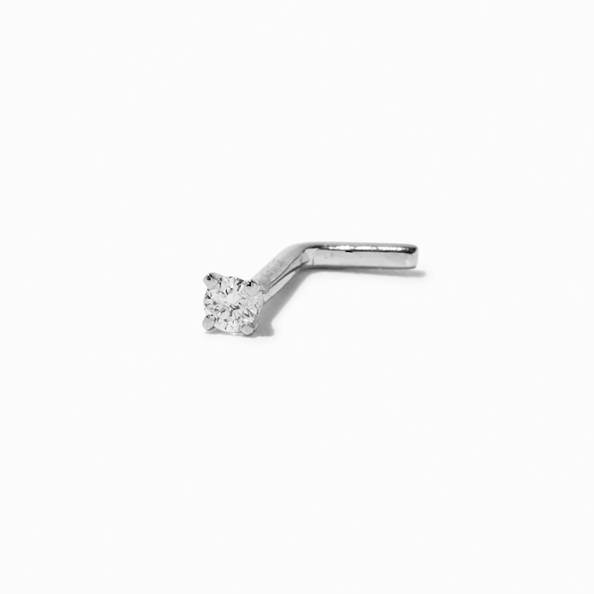 C LUXE by Claire s Sterling Silver 1 20 ct. tw. Lab Grown Diamond 18G Nose Stud