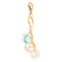 Geometric Crystal Gold-tone Keychain,