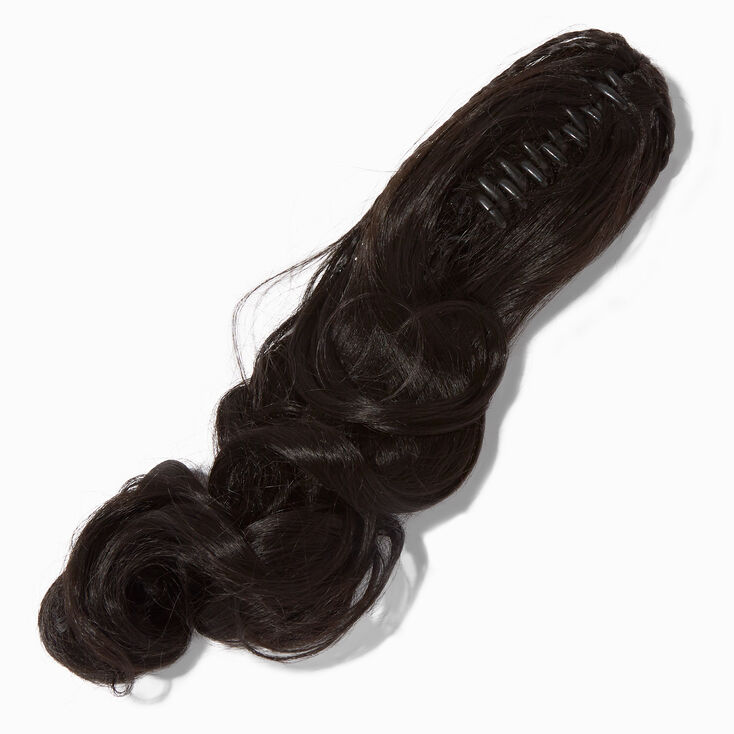 Black Braided Faux Hair Claw,