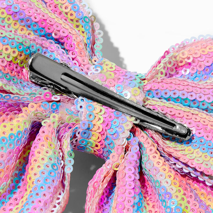 Claire&#39;s Club Pastel Sequin Hair Bow Clip,